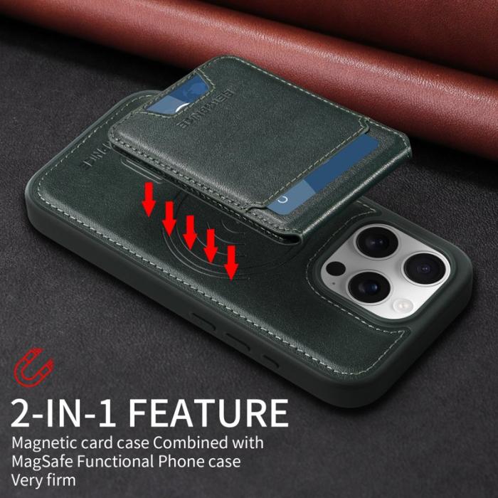 BETOPNICE - BETOPNICE iPhone 16 Pro Fodral Äkta läder - Grön