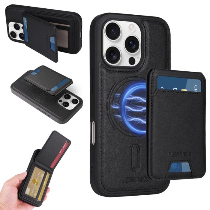 BETOPNICE - BETOPNICE iPhone 16 Pro Fodral Äkta läder - Svart