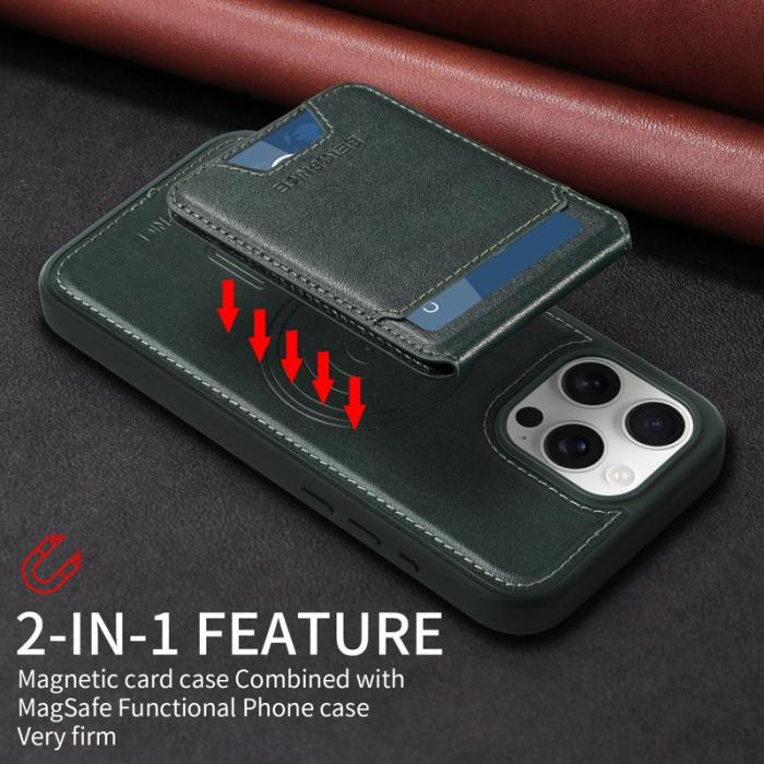 BETOPNICE - BETOPNICE iPhone 16 Pro Max Fodral Äkta läder - Grön