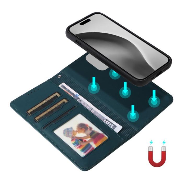 BETOPNICE - BETOPNICE iPhone 16 Pro Max Fodral - Detachable PU Leather - Blå