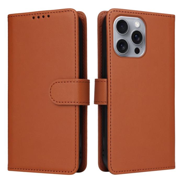 BETOPNICE - BETOPNICE iPhone 16 Pro Max Fodral - Detachable PU Leather - Brun