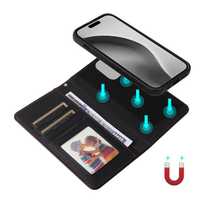 BETOPNICE - BETOPNICE iPhone 16 Pro Max Fodral - Detachable PU Leather - Svart