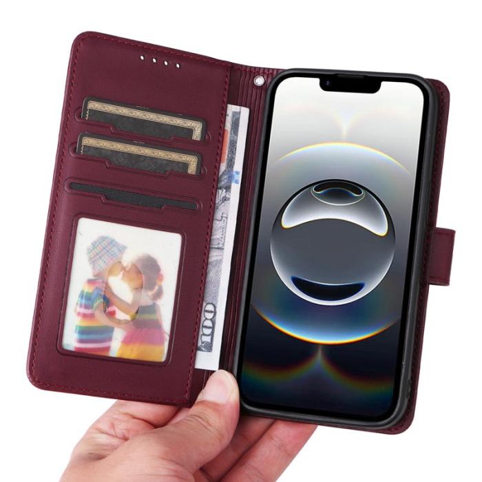 BETOPNICE - BETOPNICE iPhone 16e Fodral Magnetiskt Detachable PU Läder - Röd