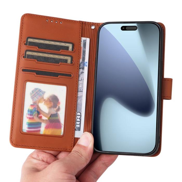 BETOPNICE - BETOPNICE iPhone 17 Pro Fodral - Avtagbart PU Läder - Brun