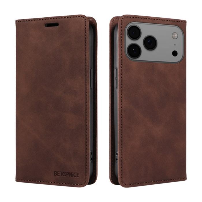 BETOPNICE - BETOPNICE iPhone 17 Pro Max Fodral Äkta läder - Brun