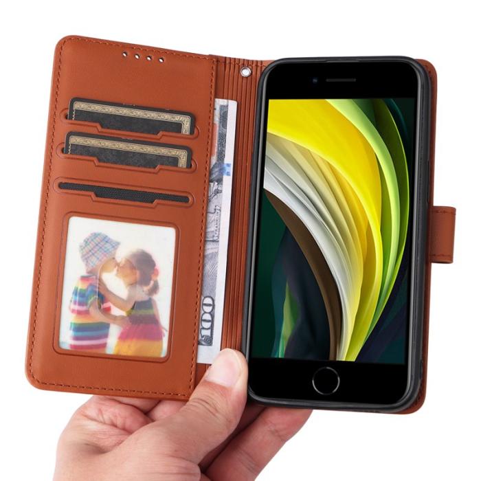 BETOPNICE - BETOPNICE iPhone 6/6s/7/8/SE (2022) Fodral - Äkta läder - Brun