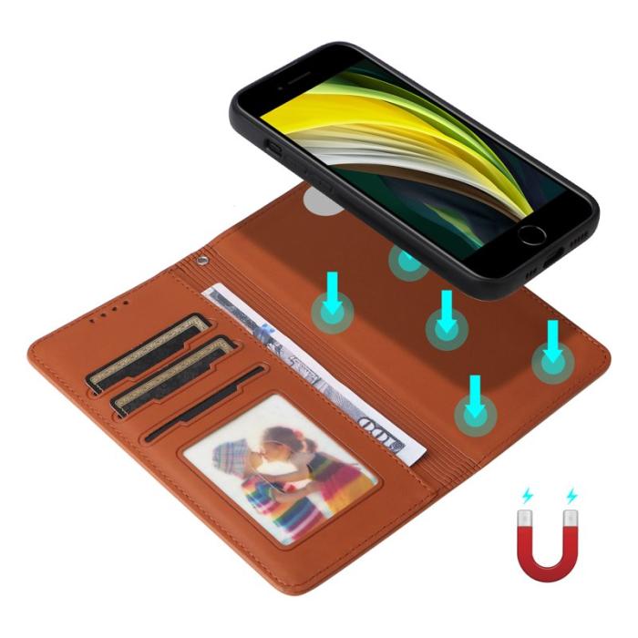 BETOPNICE - BETOPNICE iPhone 6/6s/7/8/SE (2022) Fodral - Äkta läder - Brun