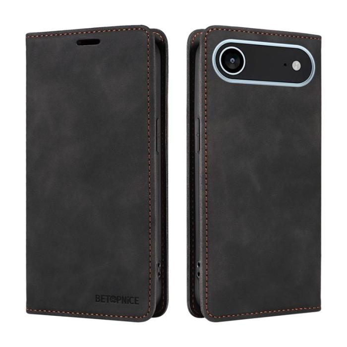 BETOPNICE - BETOPNICE iPhone Air Fodral Äkta läder - Svart