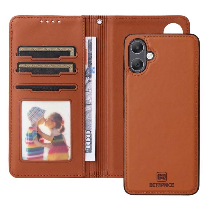 BETOPNICE - BETOPNICE Samsung Galaxy A06 4G Fodral Äkta läder - Brun