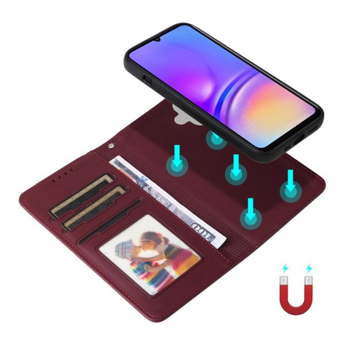 BETOPNICE - BETOPNICE Samsung Galaxy A06 4G Fodral - Äkta läder - Vinröd