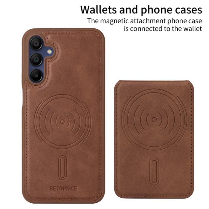 BETOPNICE - BETOPNICE Samsung Galaxy A15 5G Fodral Äkta läder - Brun
