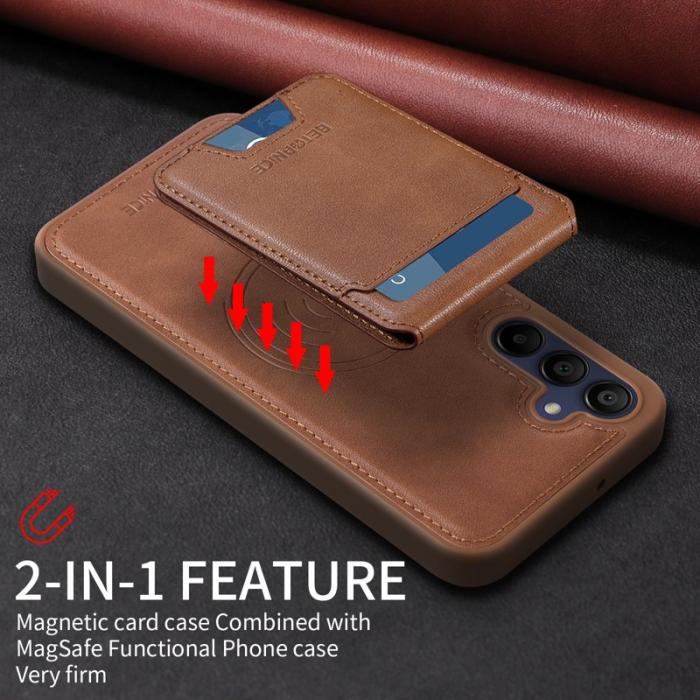 BETOPNICE - BETOPNICE Samsung Galaxy A15 5G Fodral Äkta läder - Brun