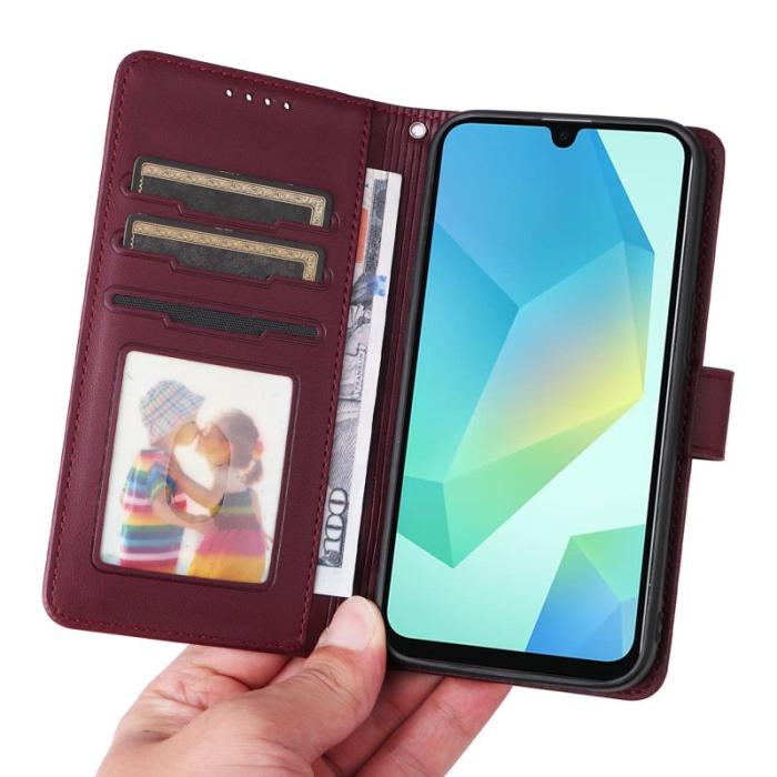 BETOPNICE - BETOPNICE Samsung Galaxy A16 4G/5G Fodral - Detachable PU Läder - Vinröd