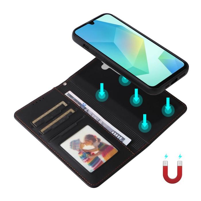 BETOPNICE - BETOPNICE Samsung Galaxy A16 Fodral - Detachable PU Läder - Svart