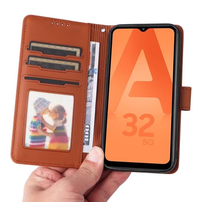 BETOPNICE - BETOPNICE Samsung Galaxy A32 5G/M32 5G Fodral - Äkta läder - Brun