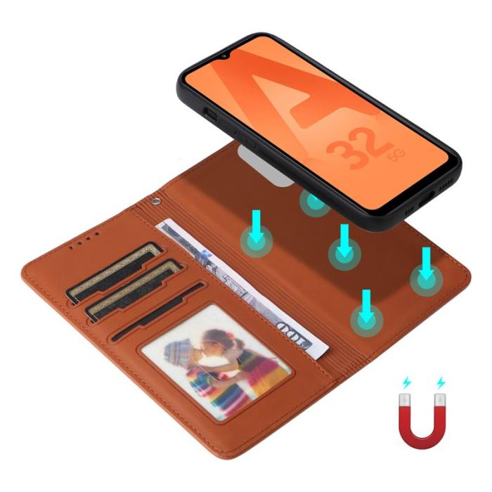 BETOPNICE - BETOPNICE Samsung Galaxy A32 5G/M32 5G Fodral - Äkta läder - Brun