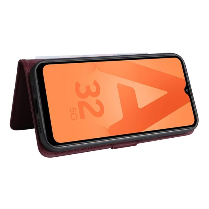 BETOPNICE - BETOPNICE Samsung Galaxy A32 5G/M32 5G Fodral - Vinröd PU Läder