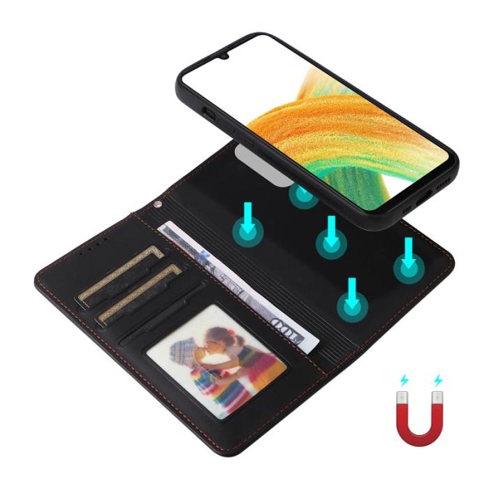 BETOPNICE - BETOPNICE Samsung Galaxy A33 5G Fodral - Äkta läder - Svart