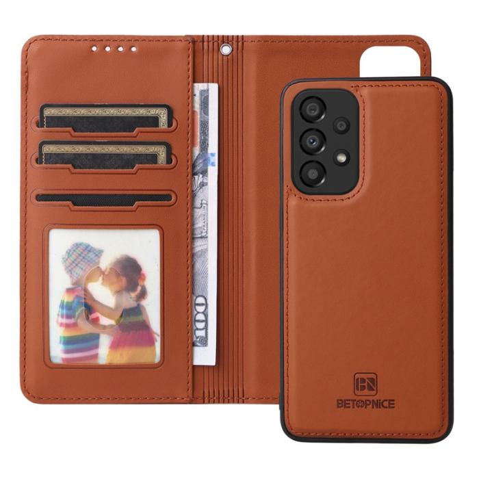 BETOPNICE - BETOPNICE Samsung Galaxy A33 5G Fodral - Detachable PU Läder - Brun