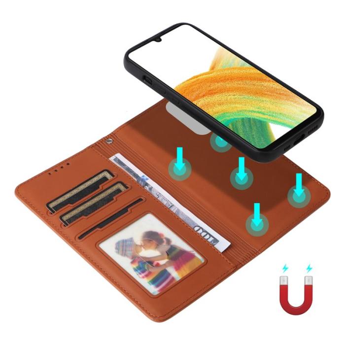 BETOPNICE - BETOPNICE Samsung Galaxy A33 5G Fodral - Detachable PU Läder - Brun