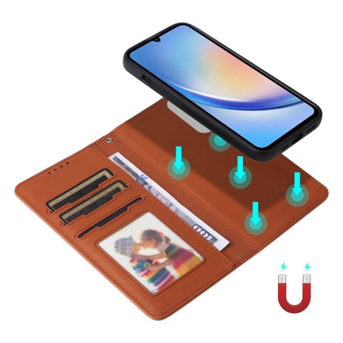 BETOPNICE - BETOPNICE Samsung Galaxy A34 5G Fodral - Äkta läder - Brun