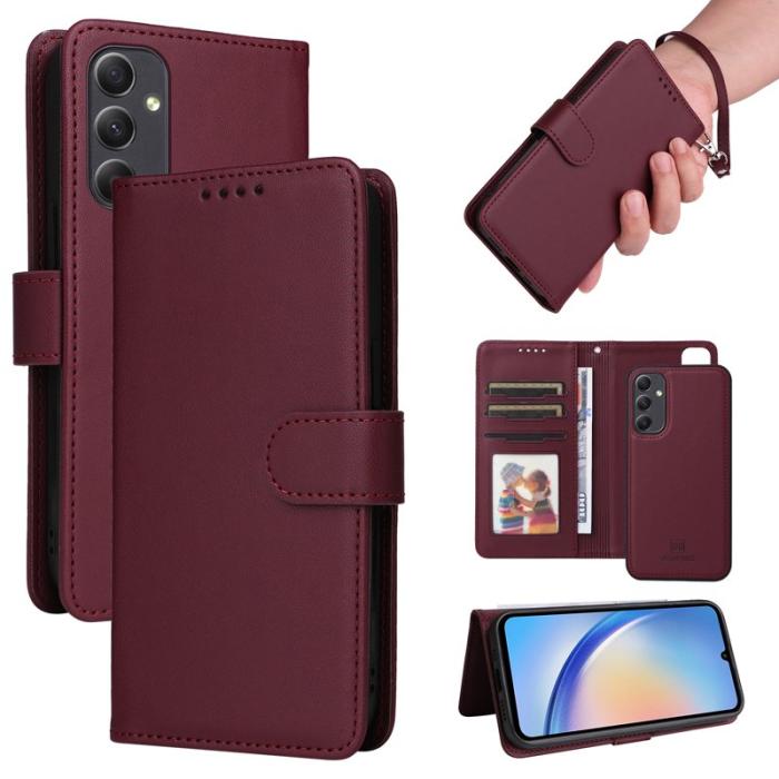 BETOPNICE - BETOPNICE Samsung Galaxy A34 5G Fodral - PU Läder - Vinröd