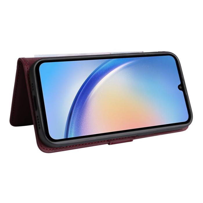 BETOPNICE - BETOPNICE Samsung Galaxy A34 5G Fodral - PU Läder - Vinröd