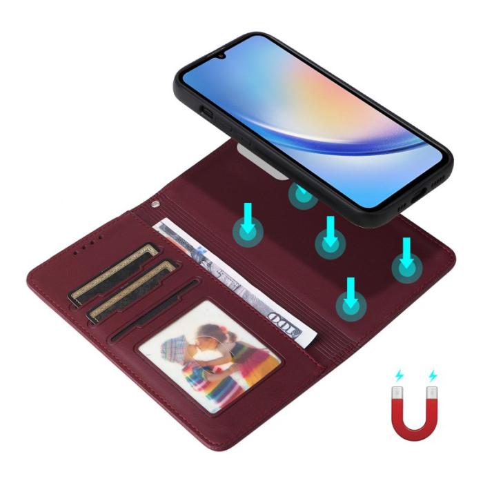 BETOPNICE - BETOPNICE Samsung Galaxy A34 5G Fodral - PU Läder - Vinröd