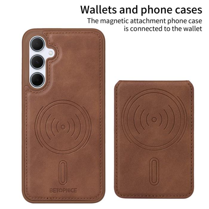 BETOPNICE - BETOPNICE Samsung Galaxy A35 5G Fodral Äkta läder - Brun