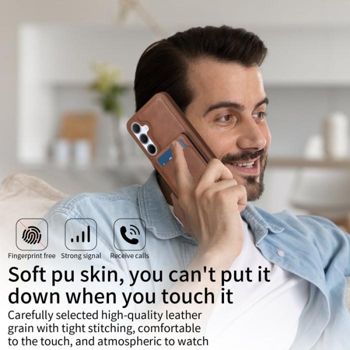 BETOPNICE - BETOPNICE Samsung Galaxy A35 5G Fodral Äkta läder - Brun