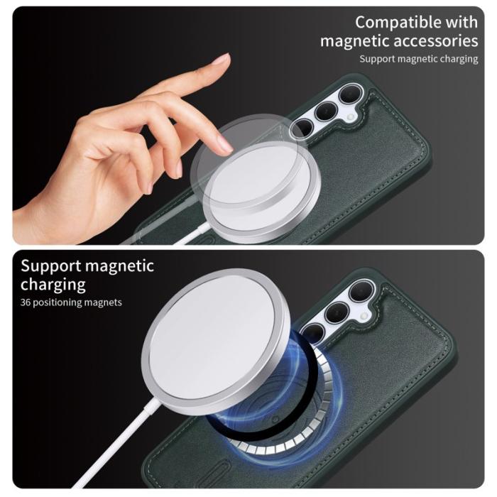 BETOPNICE - BETOPNICE Samsung Galaxy A35 5G Fodral Äkta läder - Grön