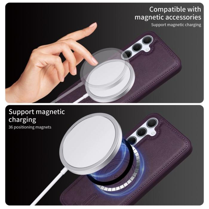 BETOPNICE - BETOPNICE Samsung Galaxy A35 5G Fodral Äkta läder - Lila