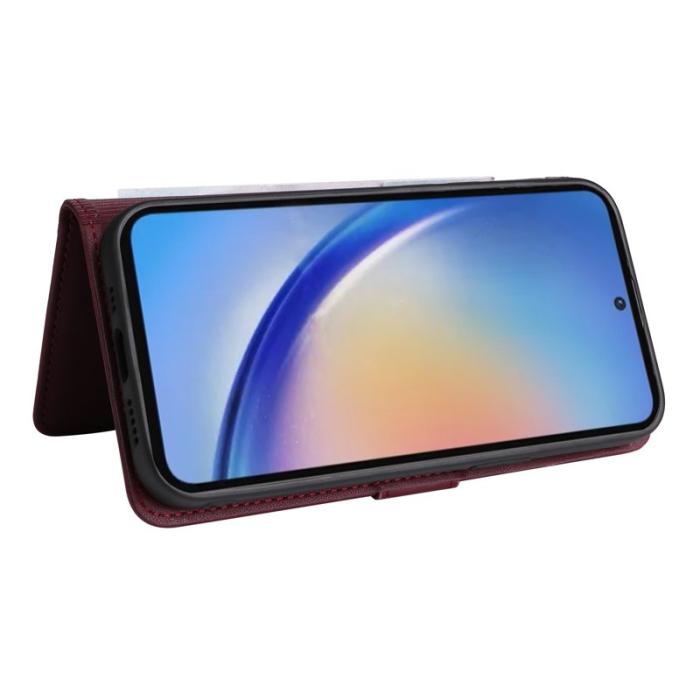 BETOPNICE - BETOPNICE Samsung Galaxy A35 5G Fodral - Äkta läder - Vinröd