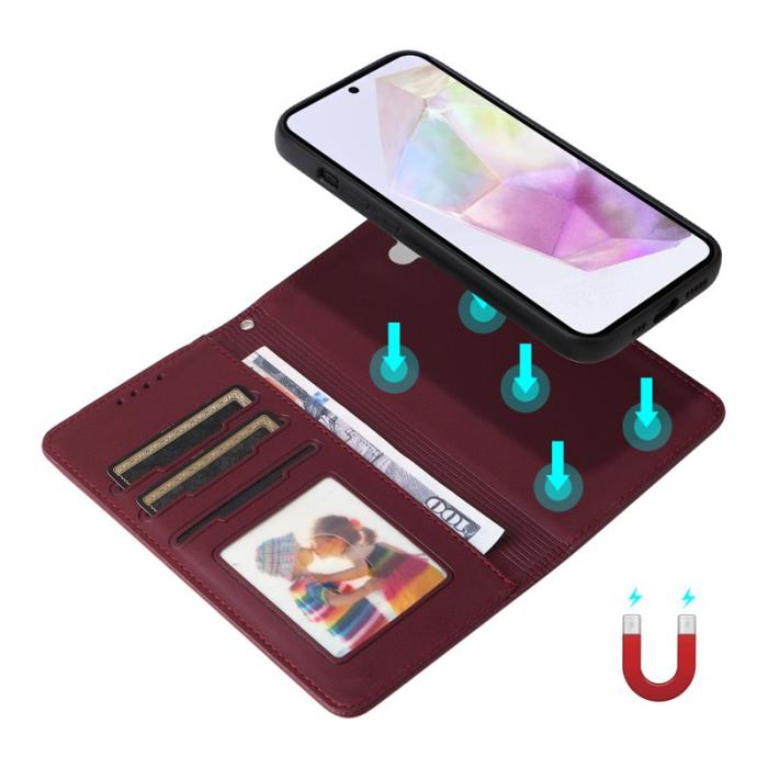 BETOPNICE - BETOPNICE Samsung Galaxy A36 5G Fodral - Äkta läder - Vinröd