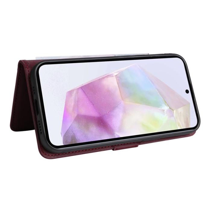 BETOPNICE - BETOPNICE Samsung Galaxy A36 5G Fodral - Äkta läder - Vinröd