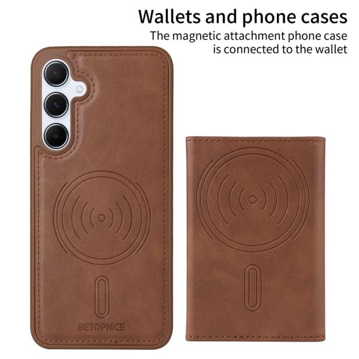 BETOPNICE - BETOPNICE Samsung Galaxy A55 5G Fodral Äkta läder - Brun