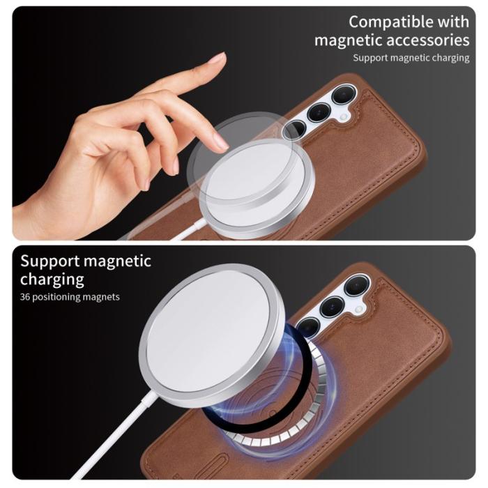 BETOPNICE - BETOPNICE Samsung Galaxy A55 5G Fodral Äkta läder - Brun