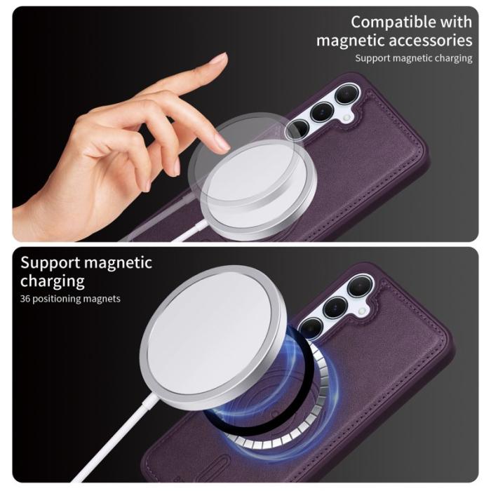 BETOPNICE - BETOPNICE Samsung Galaxy A55 5G Fodral Äkta läder - Lila