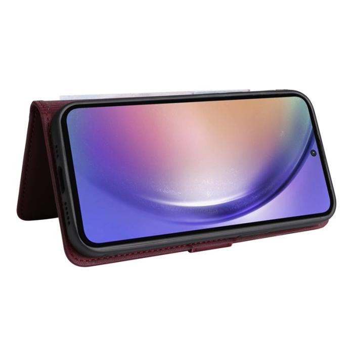 BETOPNICE - BETOPNICE Samsung Galaxy A55 5G Fodral - Äkta läder - Vinröd