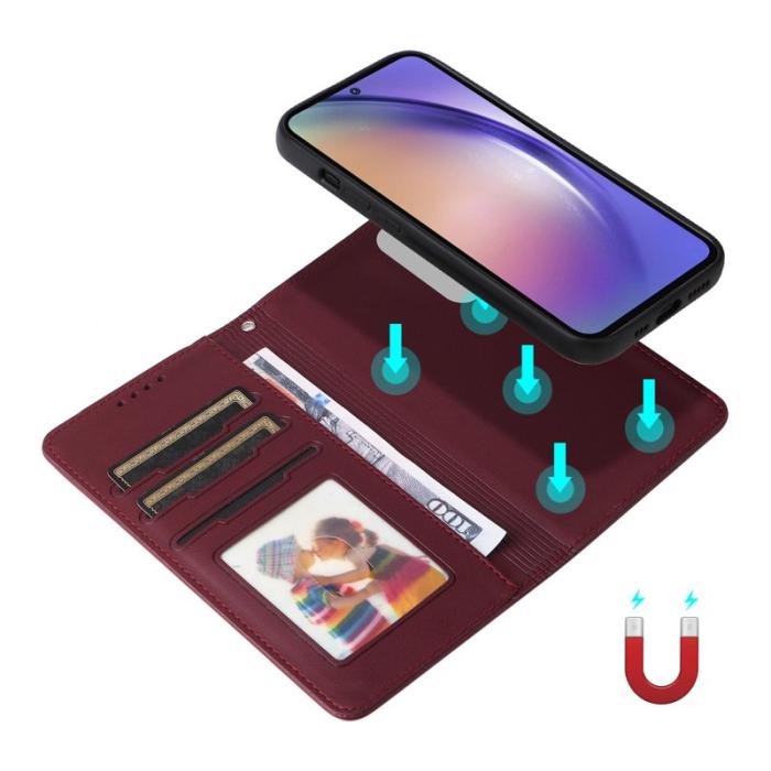 BETOPNICE - BETOPNICE Samsung Galaxy A55 5G Fodral - Äkta läder - Vinröd