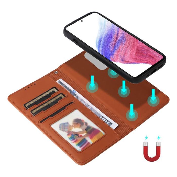 BETOPNICE - BETOPNICE Samsung Galaxy A73 5G Fodral - Äkta läder - Brun