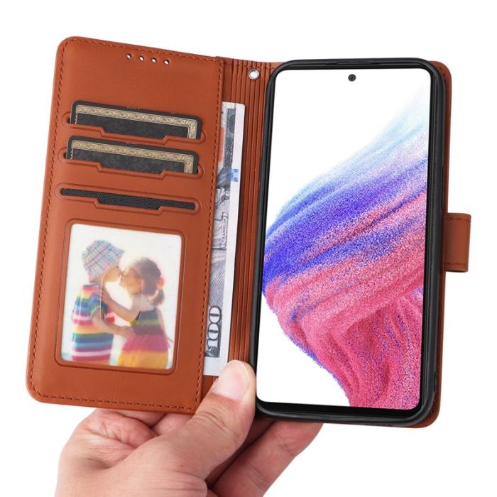 BETOPNICE - BETOPNICE Samsung Galaxy A73 5G Fodral - Äkta läder - Brun