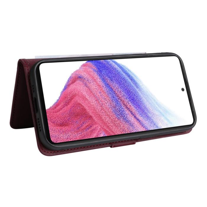 BETOPNICE - BETOPNICE Samsung Galaxy A73 5G Fodral - Detachable PU Läder - Vinröd