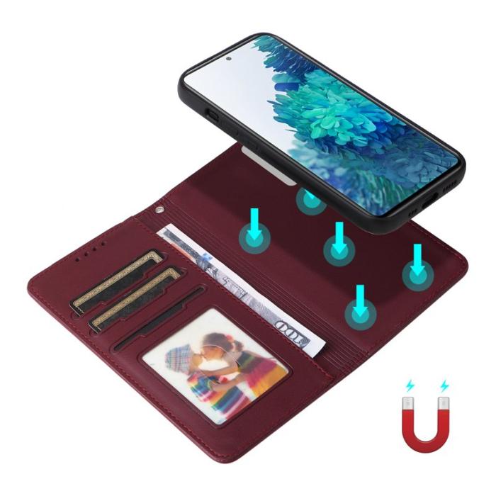 BETOPNICE - BETOPNICE Samsung Galaxy S20 FE Fodral Äkta läder - Vinröd