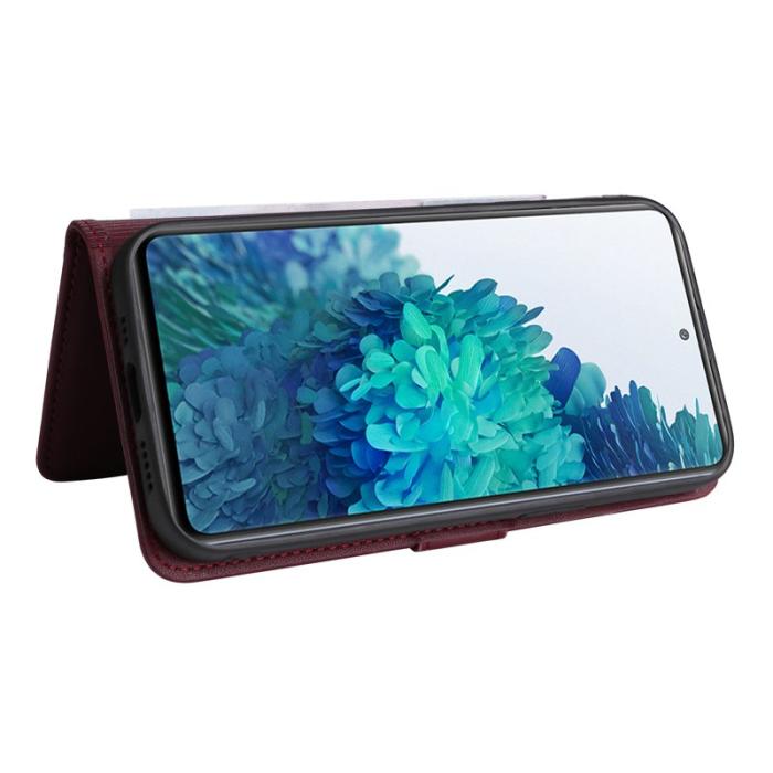 BETOPNICE - BETOPNICE Samsung Galaxy S20 FE Fodral Äkta läder - Vinröd