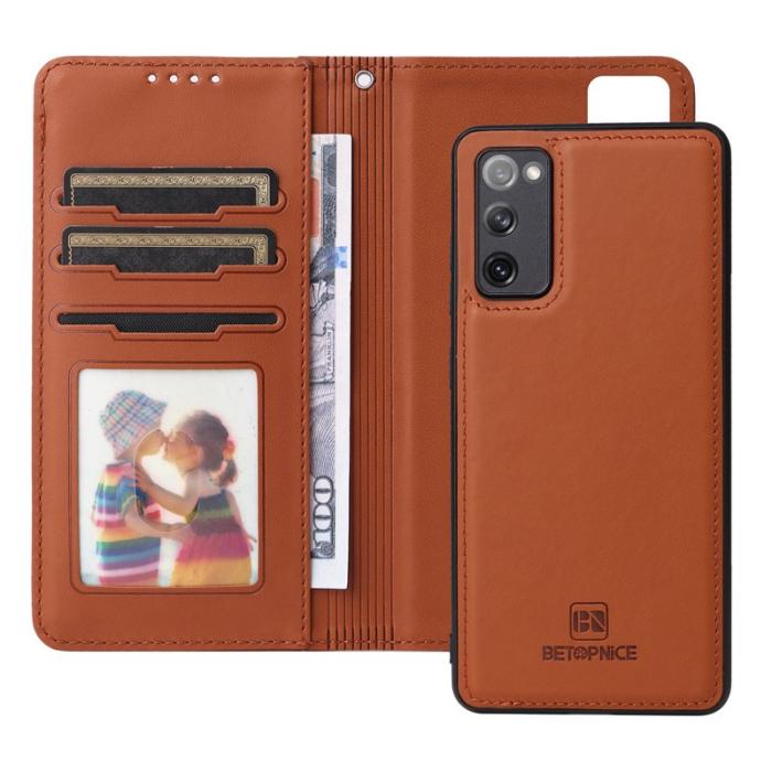 BETOPNICE - BETOPNICE Samsung Galaxy S20 FE Fodral i PU-läder - Brun