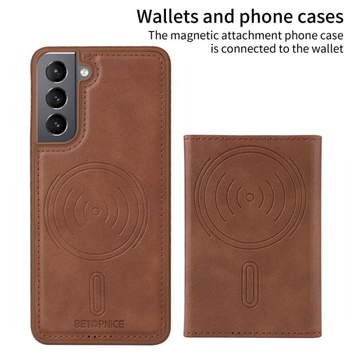 BETOPNICE - BETOPNICE Samsung Galaxy S21 5G Fodral Äkta läder - Brun