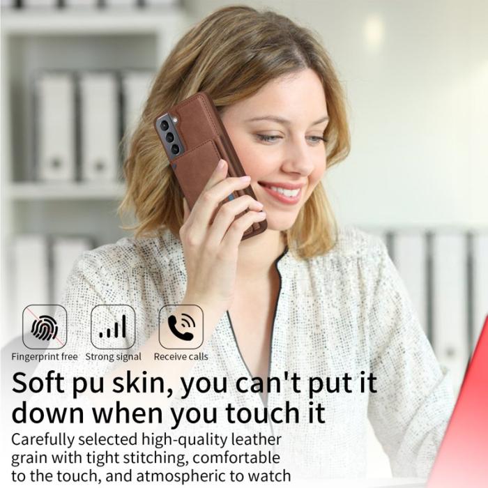 BETOPNICE - BETOPNICE Samsung Galaxy S21 5G Fodral Äkta läder - Brun