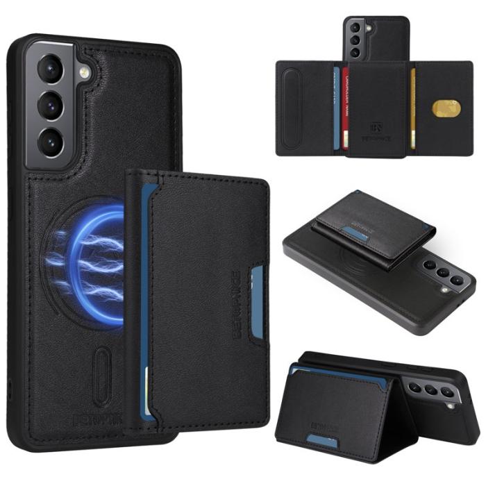 BETOPNICE - BETOPNICE Samsung Galaxy S21 5G Fodral Äkta läder - Svart