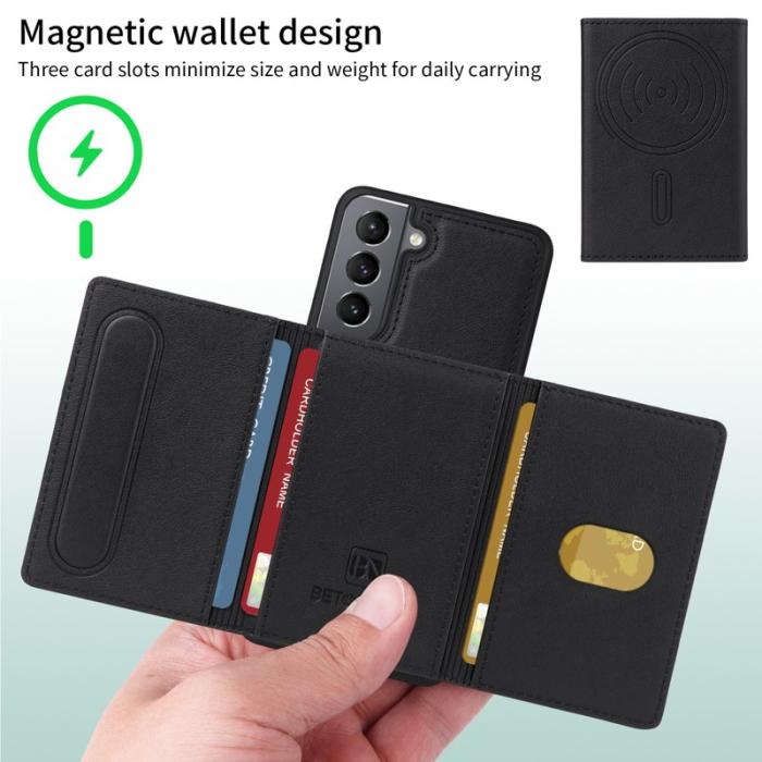 BETOPNICE - BETOPNICE Samsung Galaxy S21 5G Fodral Äkta läder - Svart